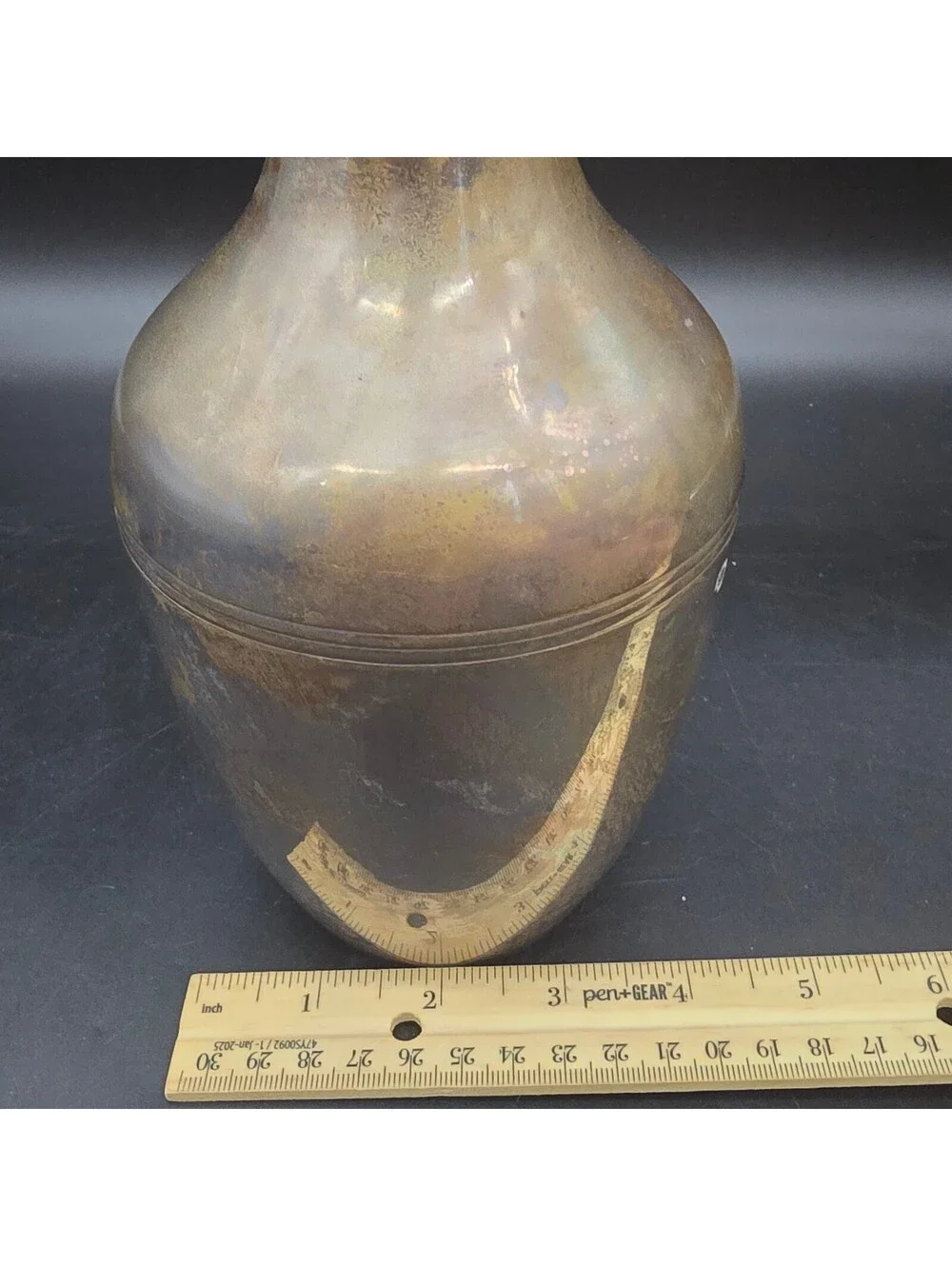 Vintage International Silver Co Silverplate Vase Made in India Heavy Patina